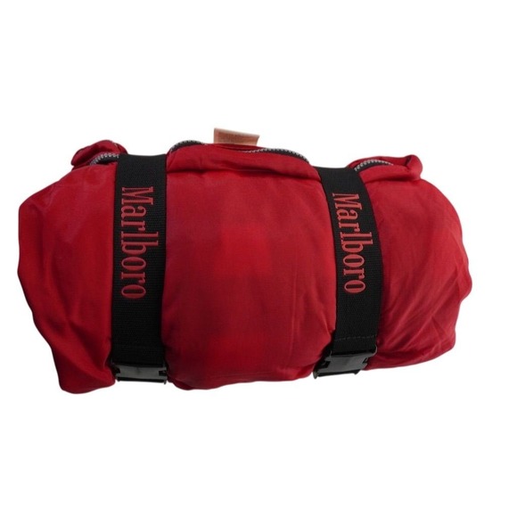 Marlboro Unlimited Red Nylon Drawstring Bag Pouch Travel Gear MCS88848 - Picture 3 of 8